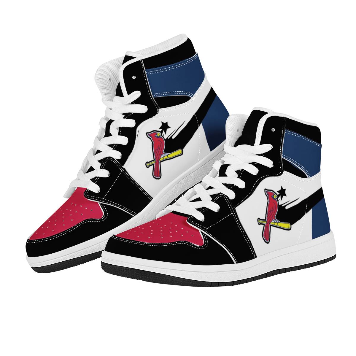 Women's St. Louis Cardinals High Top Leather AJ1 Sneakers 001